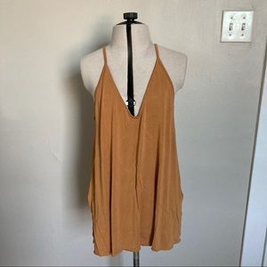 Lush Mustard Strappy Flowing Camisole Top